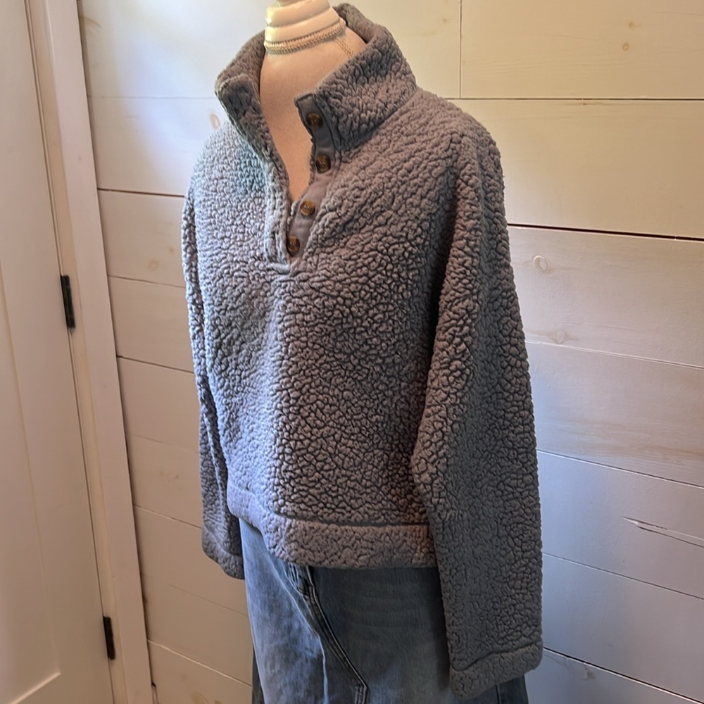 Love tree blue cropped fleece - Picture 2 of 5